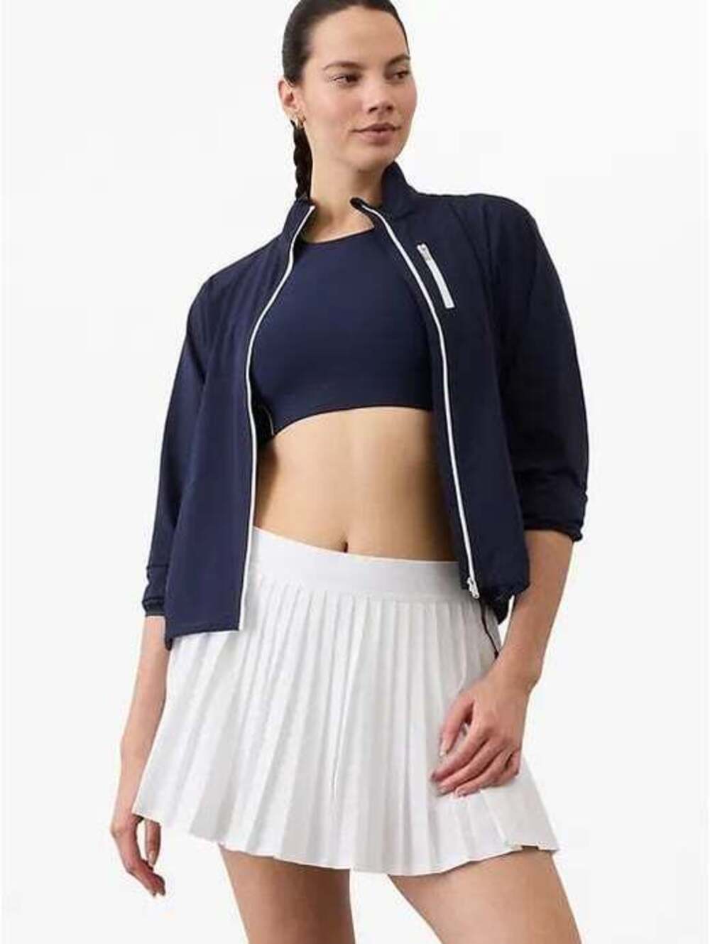NWT - Athleta Match Point High Rise Pleated Lasercut 13 1/2" Skort - White